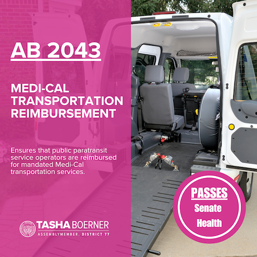 ad77 Medi-Cal Transportation Bill Passes Senate Health