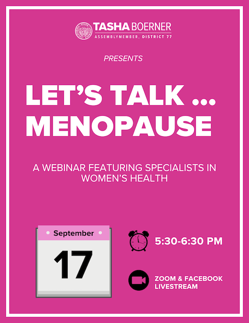 Assembly District 77 SAVE THE DATE: Let's Talk Menopause