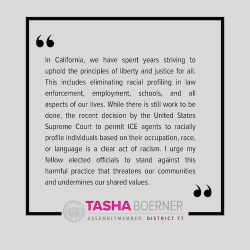 Assemblymember Boerner profiling ussc decision