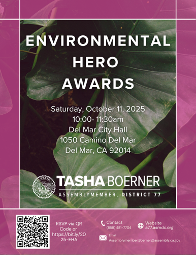 Assemblymember Boerner Environmental Hero Awards