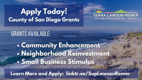 County of San Diego Grants Available!