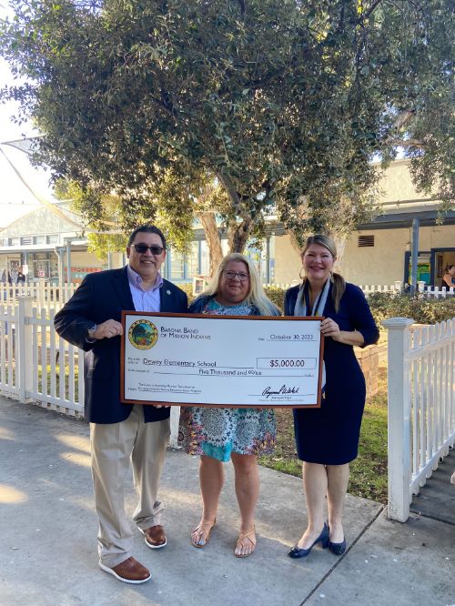 Barona Education Grant Check Presentation to Dewey Elementary School