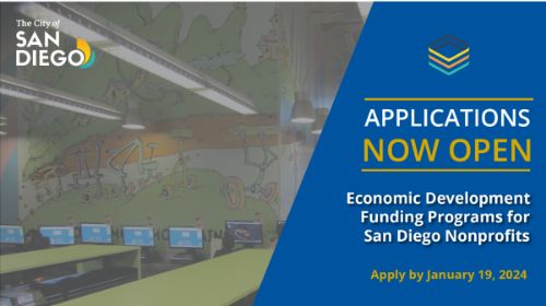 City of San Diego Economic Development Funding Program is Accepting Applications!