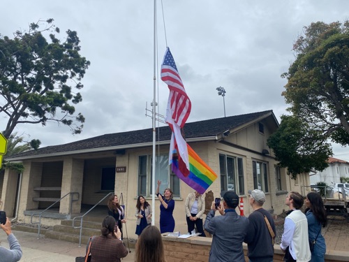 Raising the Pride Flag