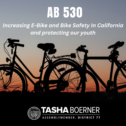 Statement on AB 530: Bill to Protect Young E-Bike Riders