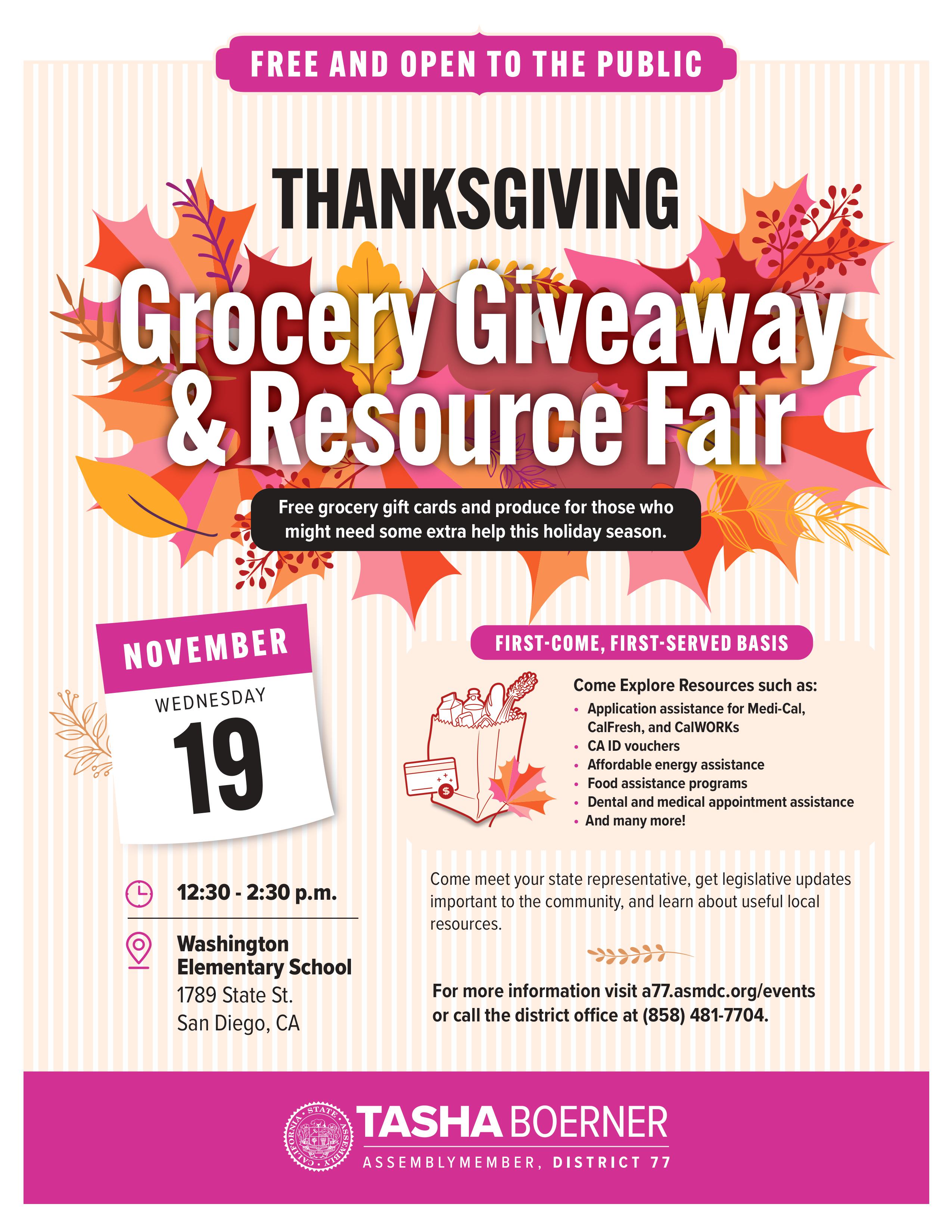 Thanksgiving Grocery Giveaway and Resource Fair