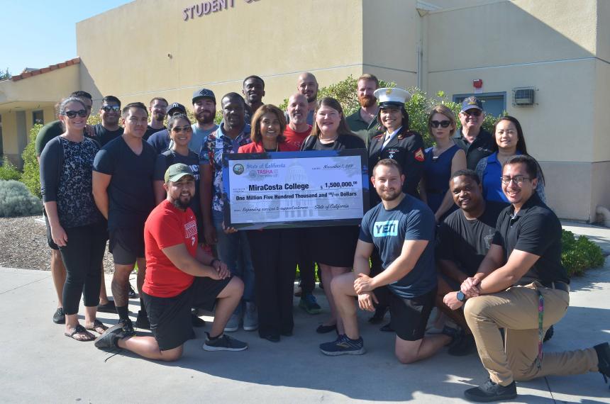 .5 million check presented to MiraCosta College.