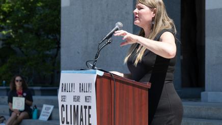 Asm Boerner at Climate Crisis Rally
