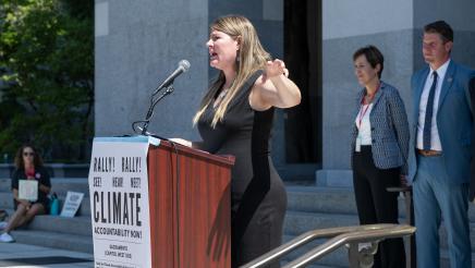 Asm Boerner at Climate Crisis Rally
